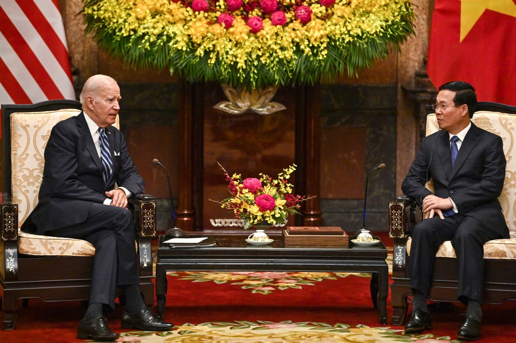 Closing off his tour of Asia, Biden met with  Vietnam's President Vo Van Thuong before holding a speech where he mistook Robin Williams' anti-war movie for a song. 
