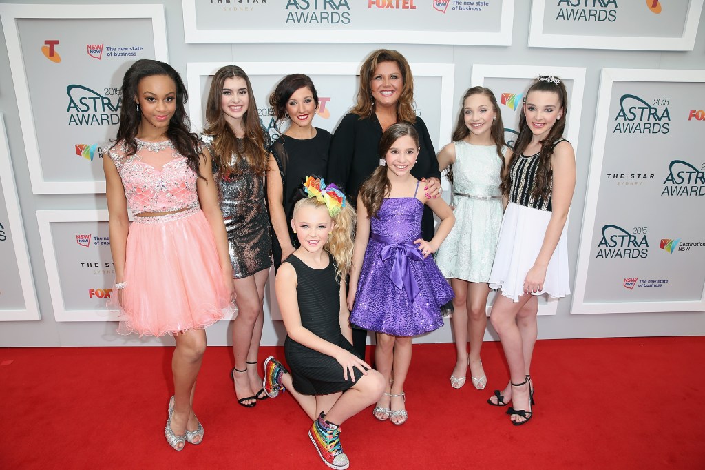 Miller and the cast from Dance Moms arrive at the 2015 ASTRA Awards.