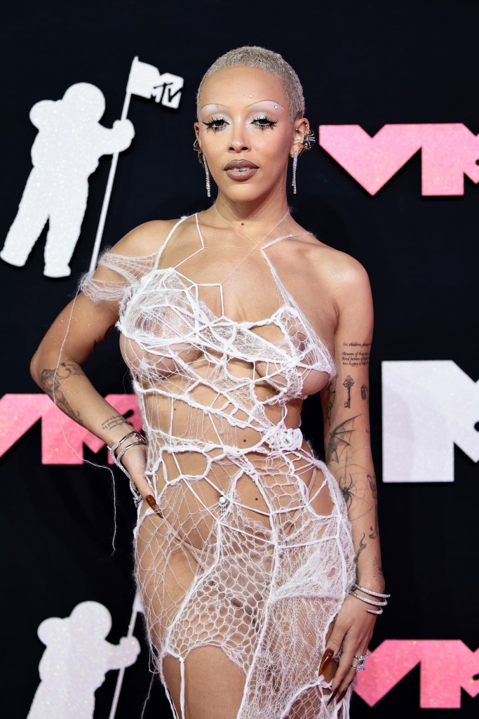 Doja Cat arrives for the MTV Video Music Awards at the Prudential Center in Newark, New Jersey, on September 12, 2023.
