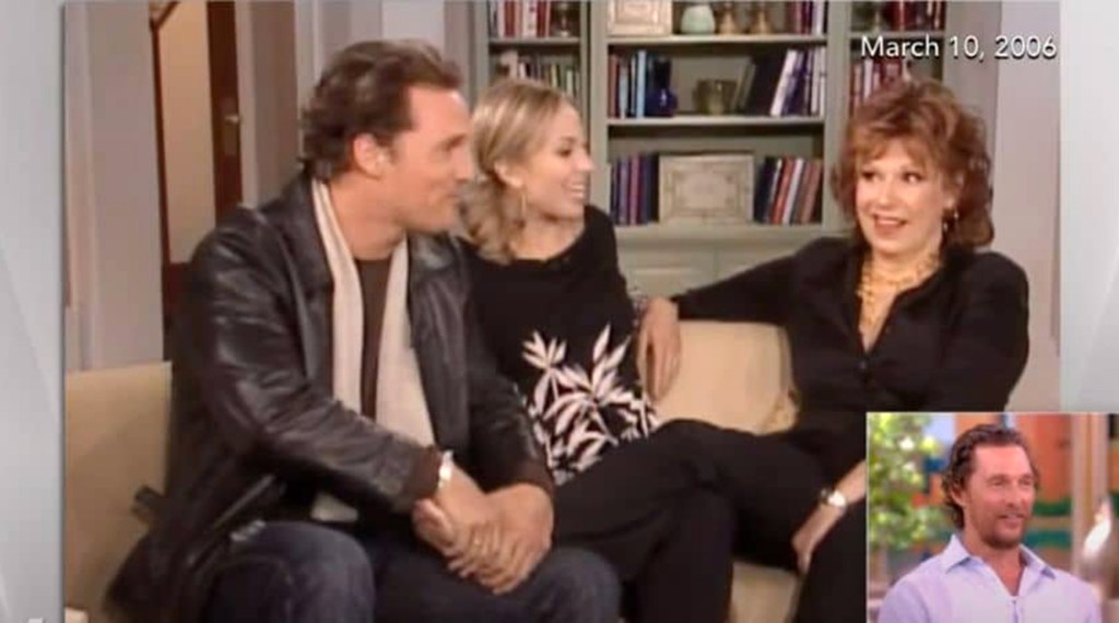 On March 10, 2006, McConaughey rubbed Behar's feet while they were sprawled across the lap of former "View" co-host Elisabeth Hasselbeck.