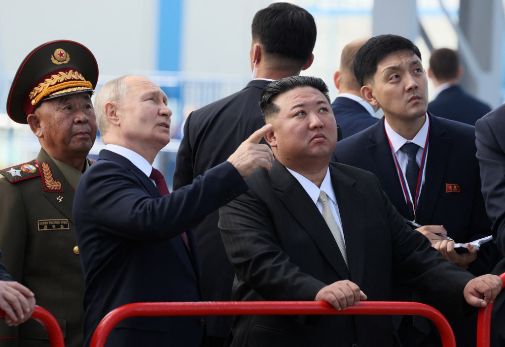 Vladimir Putin shows off the Vostochny Cosmodrome during Kim Jong Un's visit to Russia.Vladimir Putin shows off the Vostochny Cosmodrome during Kim Jong Un's visit to Russia.