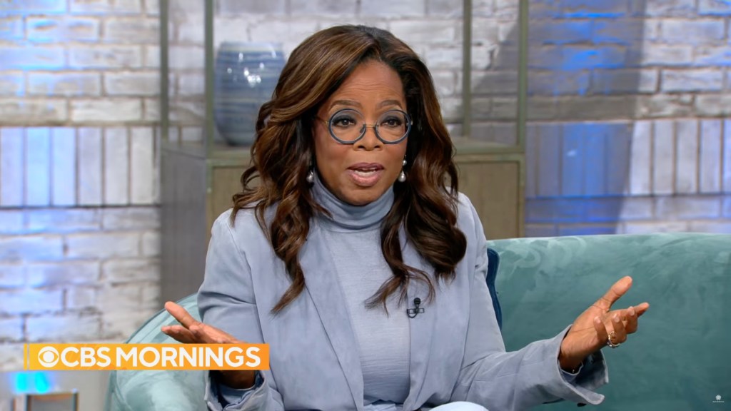 Oprah talking on CBS Mornings. 