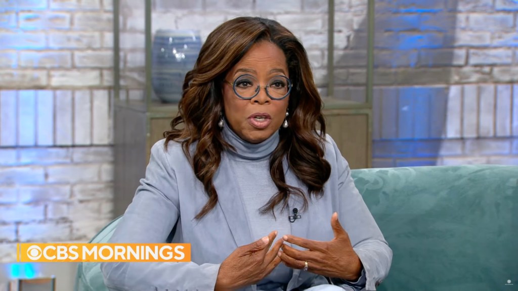 Oprah talking on CBS Mornings. 