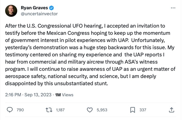 A Twitter statement from Graves 