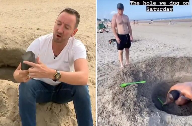 ‘Once-in-a-lifetime cosmic event’ investigated by Irish TV station turns out to be just a hole dug by ‘two lads with a beach spade’