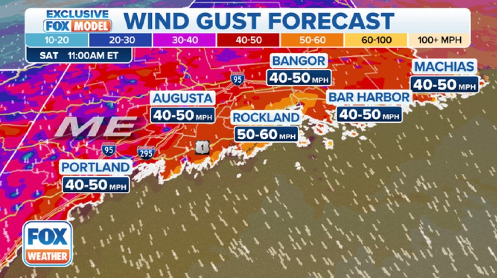 Based on the hurricane's heading, Maine and provinces in Canada are expected to see the worst of the weather but because of the width of the storm, impacts will be felt hundreds of miles from the center.