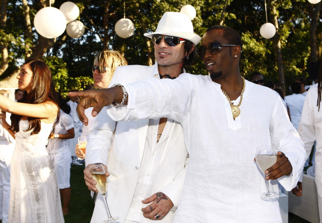 Tommy Lee and Diddy at Diddy's White Party in 2007.