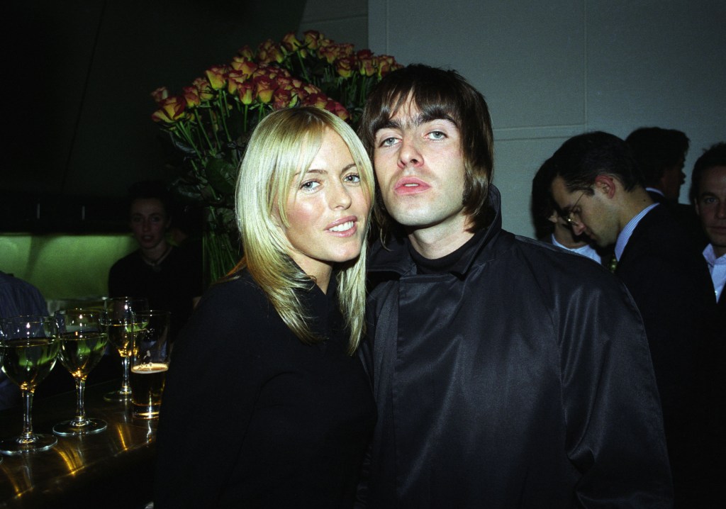 Patsy Kensit and Liam Gallagher in 1996 posing together. 
