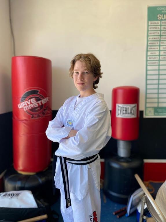 Tate Green in a Muay Thai uniform. 