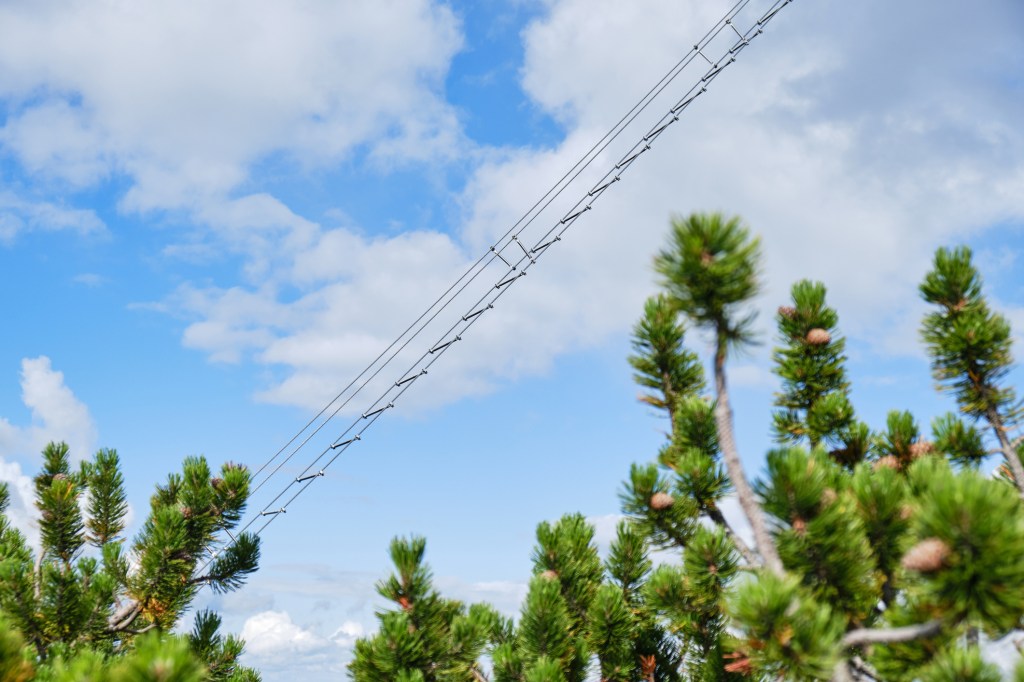 The ladder connects the lower portion of the Donnerkogel mountain to the Großer Donnerkogel or "Greater" part of the mountain that includes the 6,740-foot peak.