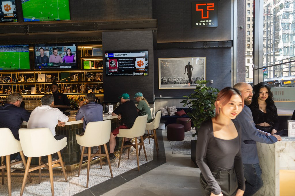 The 22,000 square-foot T-Squared (Tiger and Timberlake, hardy har har), which is the swanky neighbor to a boarded-up sandwich shop and a Sephora, wears a lot of hats. 