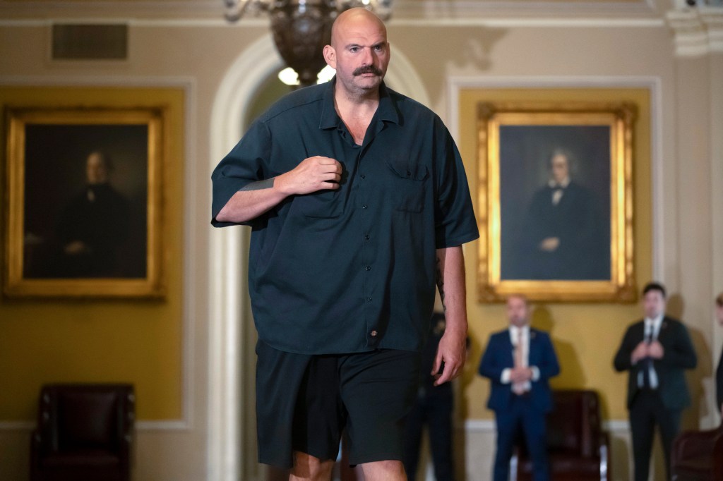 pictured is John Fetterman in casual clothing