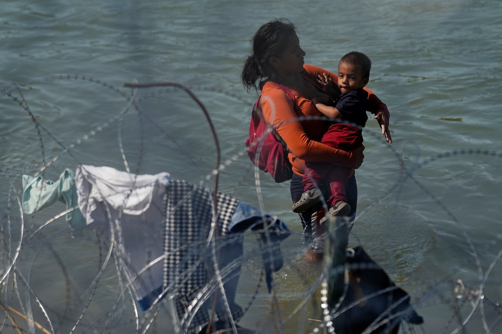 Migrant mother and her child