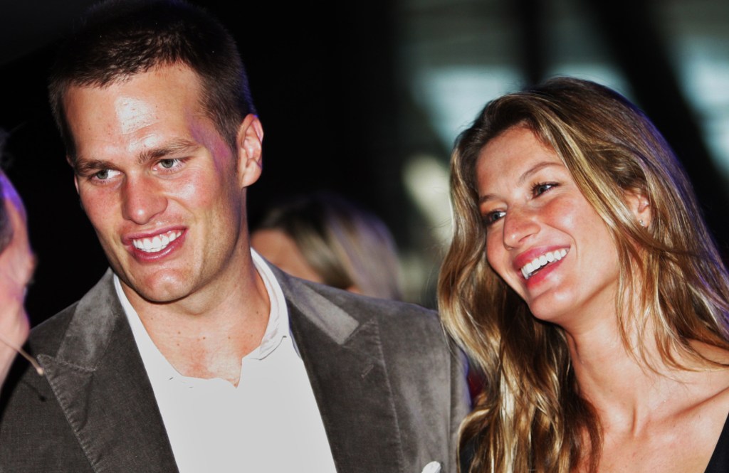 Gisele and Tom Brady smiling. 