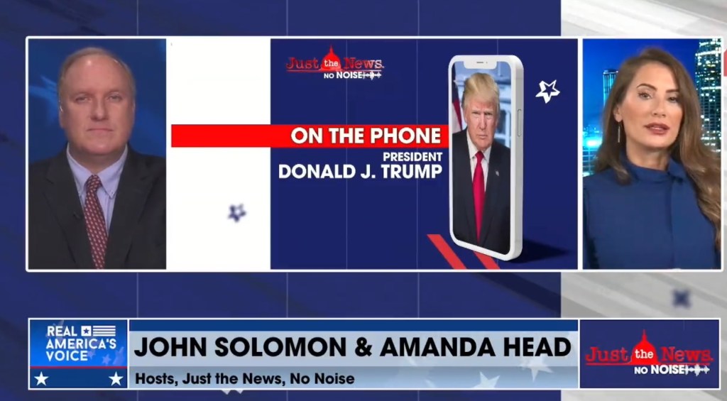 The 77-year-old — if it was him — spoke with an uncharacteristic lisp and at a higher pitch than usual throughout the 17-minute long phone interview with Real America’s Voice hosts John Solomon and Amanda Head. 