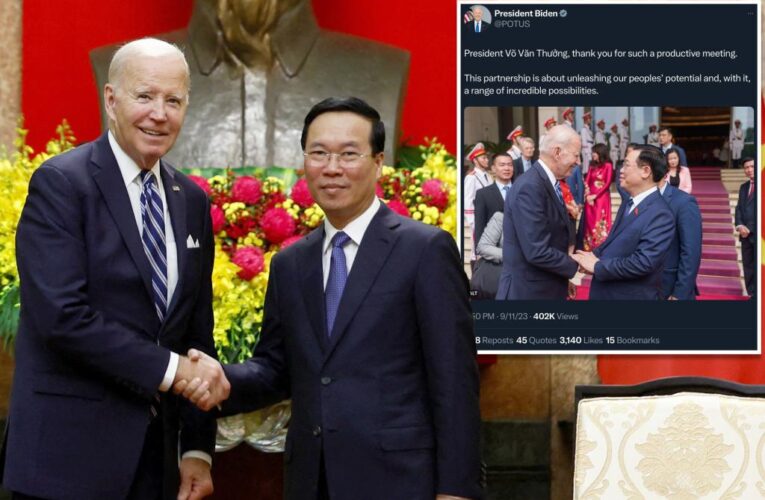 Biden deletes tweet thanking Vietnamese president with photo of the wrong leader