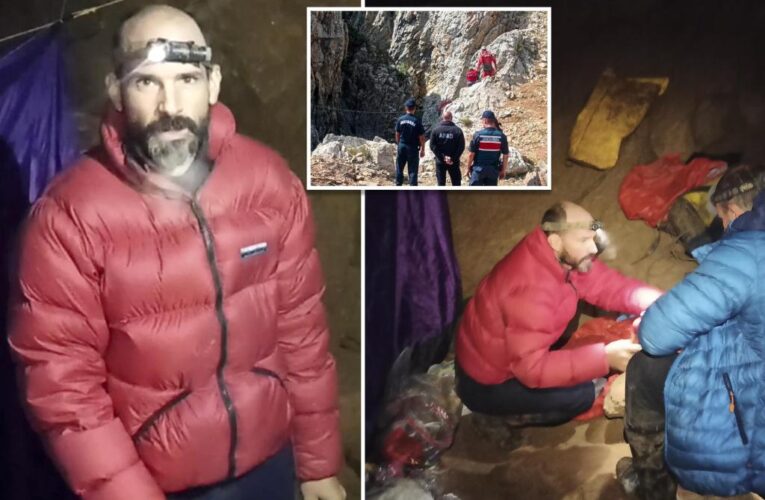 Scientist Mark Dickey sends video message while trapped in Turkish cave