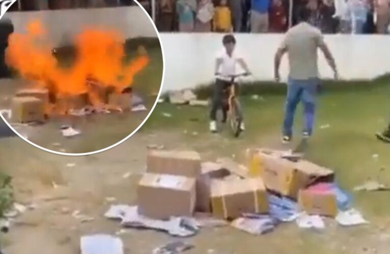 Mexican parents burn textbooks infected with ‘virus of communism’ in fiery protest against gender ideology