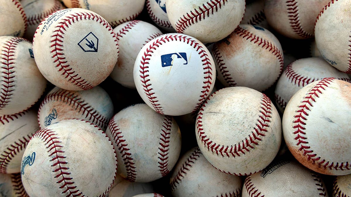 Bucket of baseballs