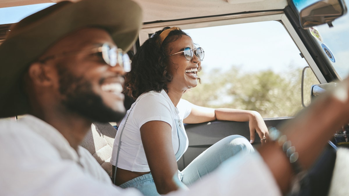 Couple on road trip