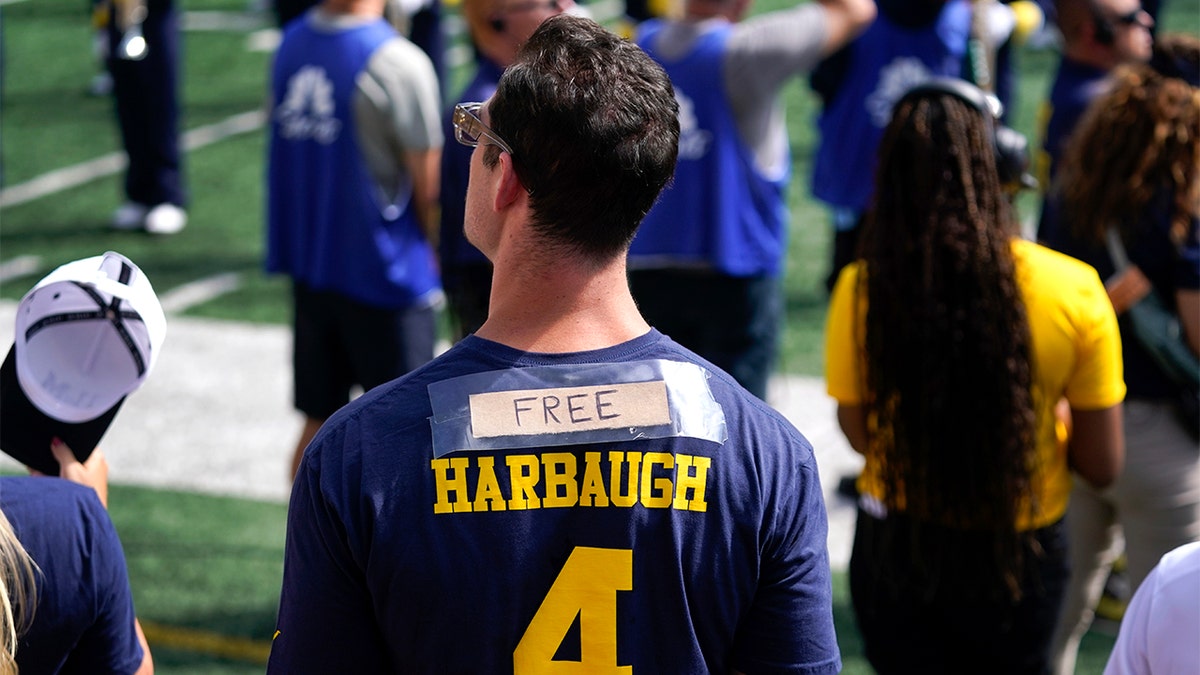 A 'FREE Harbaugh" tshirt