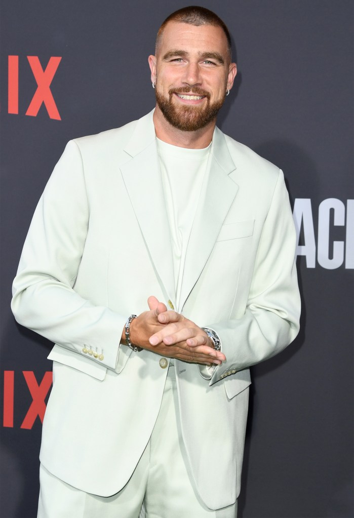 Travis Kelce attends the Los Angeles Premiere Of Netflix's "Quarterback" at TUDUM Theater on July 11, 2023 in Hollywood, California. 