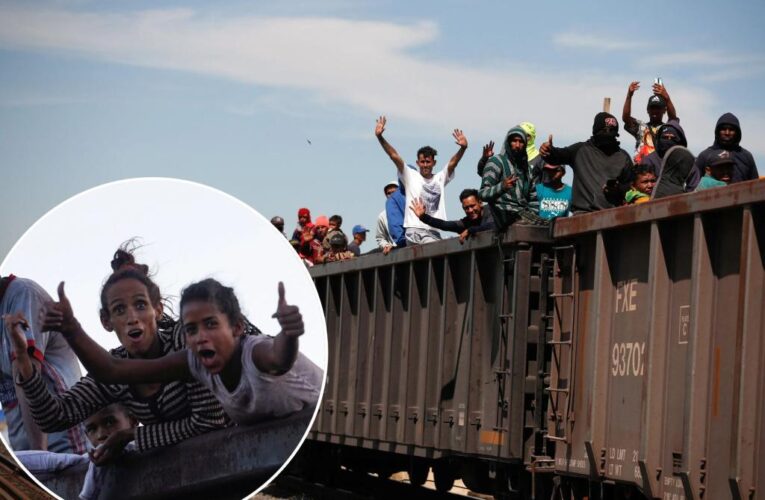 Mexican migrants hitch a ride to US on freight train known as ‘The Beast’