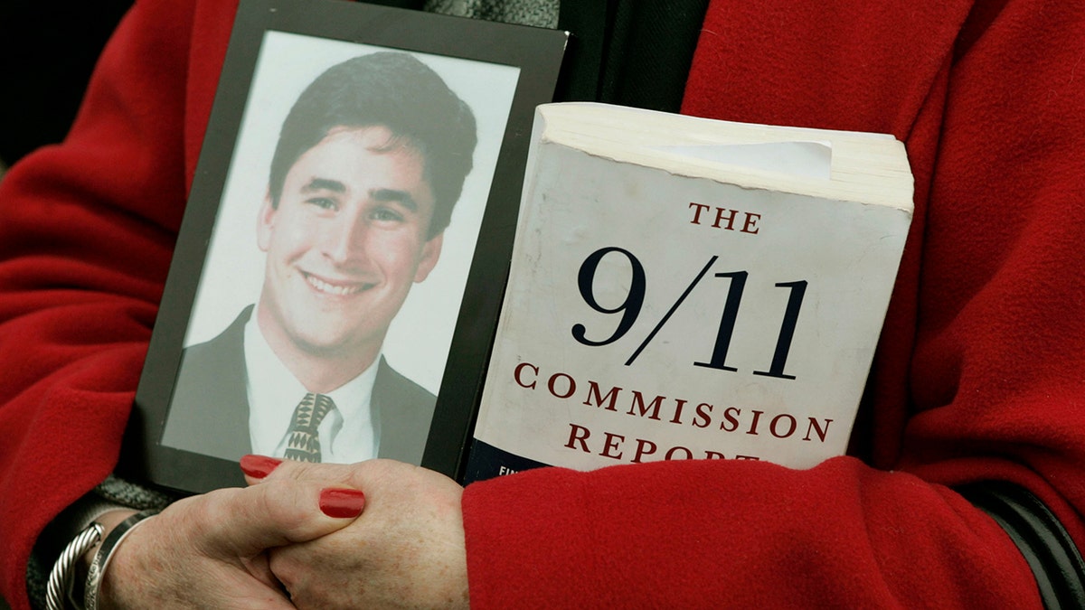 Mary Fetchet holds a picture of her son, Brad Fetchet