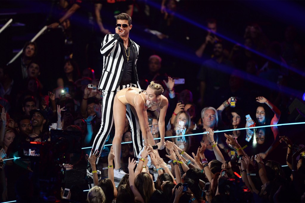 The 2013 VMA's are most remembered for Miley Cyrus twerking on Robin Thicke.