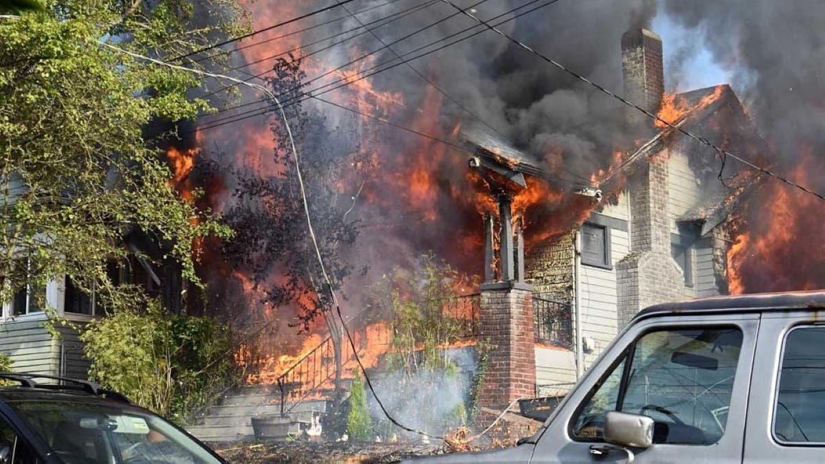 Wallingford home engulfed in flames