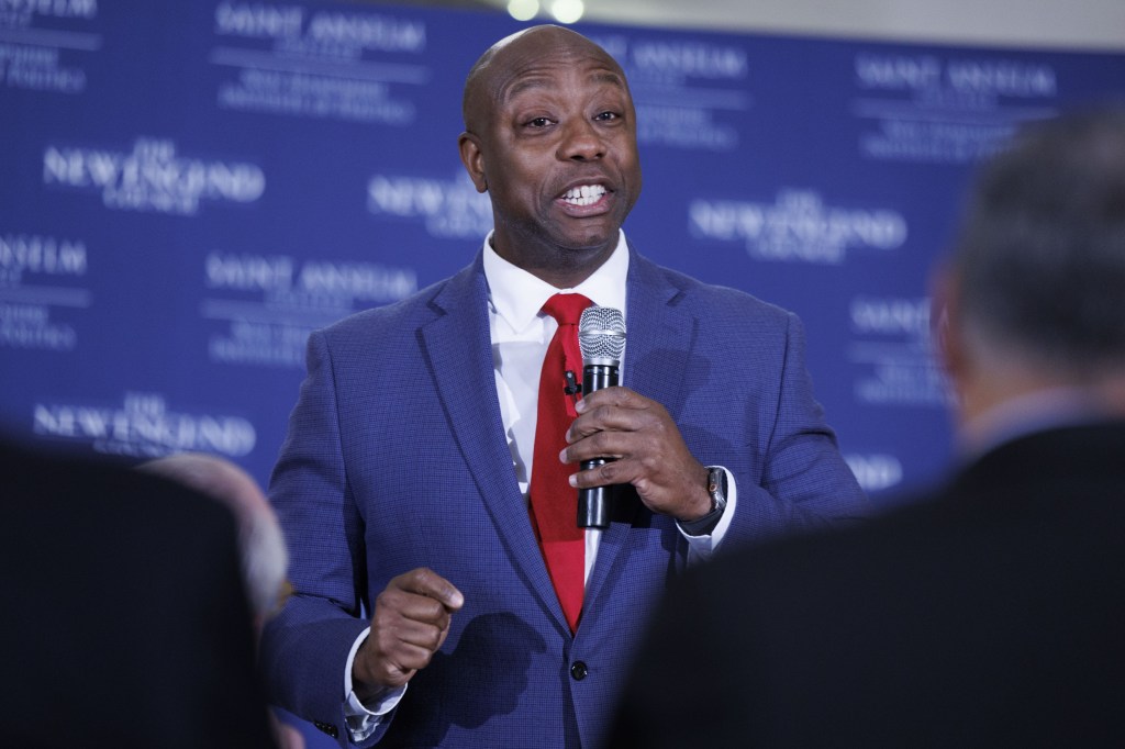 Sen. Tim Scott cited Ronald Reagan’s response to a federal air traffic controller strike in 1981, saying how the former president gave a great example when federal employees decided they were going to strike.