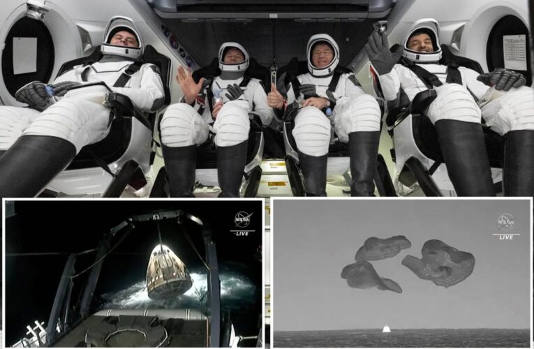 Astronauts return to Earth in SpaceX capsule to wrap up 6-month mission