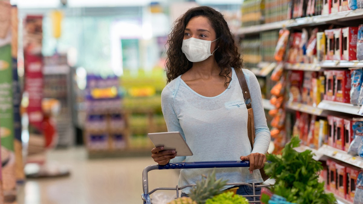 Woman in grocery stores