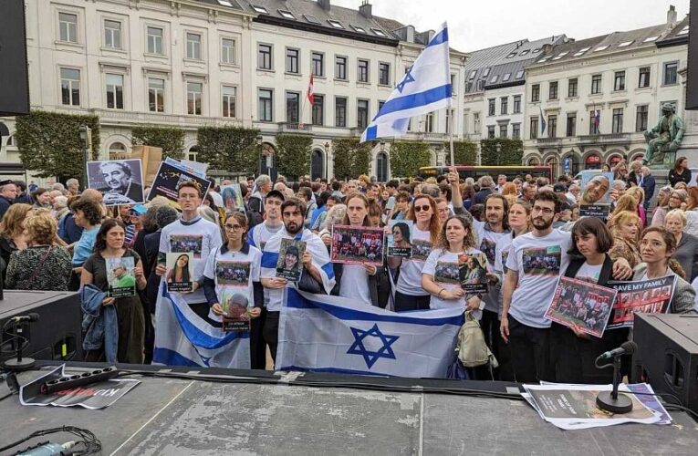 ‘Please help us get them out’: Israeli hostages’ relatives call for their release in Brussels rally