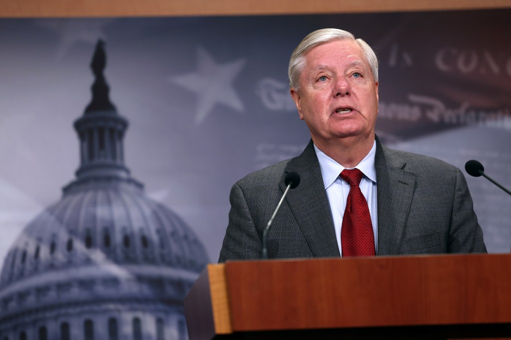 Sen. Lindsey Graham (R-SC) speaks on Title 42 immigration policy on May 03, 2023 in Washington, DC.