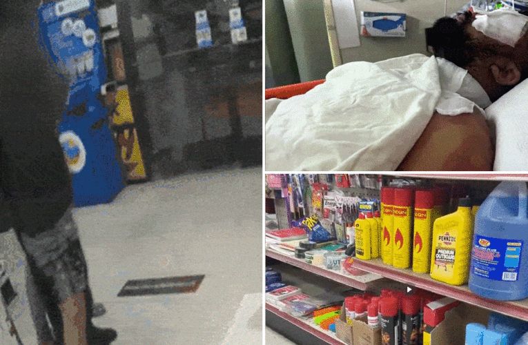 California store clerk’s head is set on fire with stolen lighter fluid as he confronts serial shoplifter