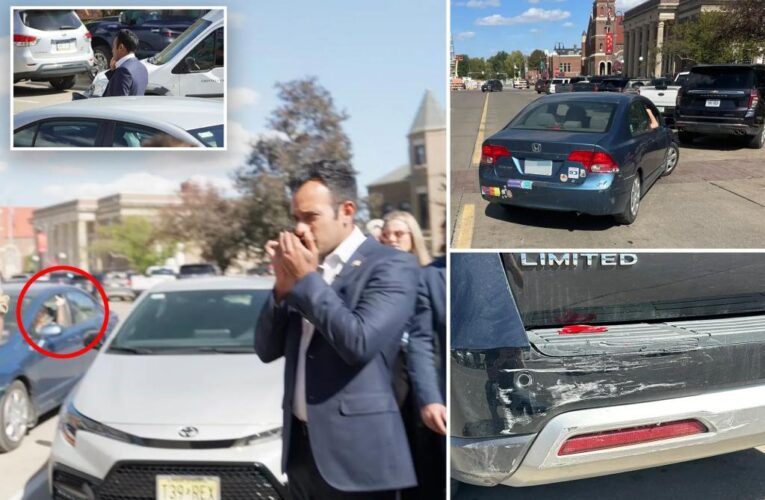 Vivek Ramaswamy is angry after protesters rammed his car in Iowa