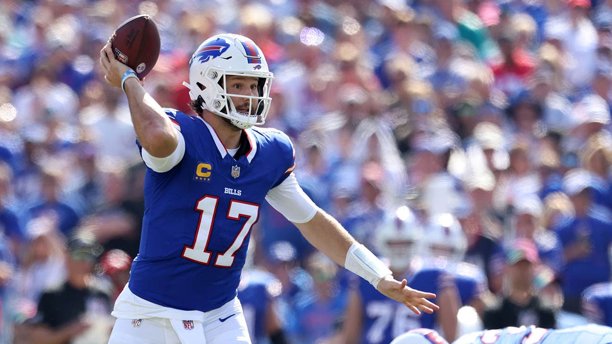 Buffalo Bills quarterback Josh Allen throws