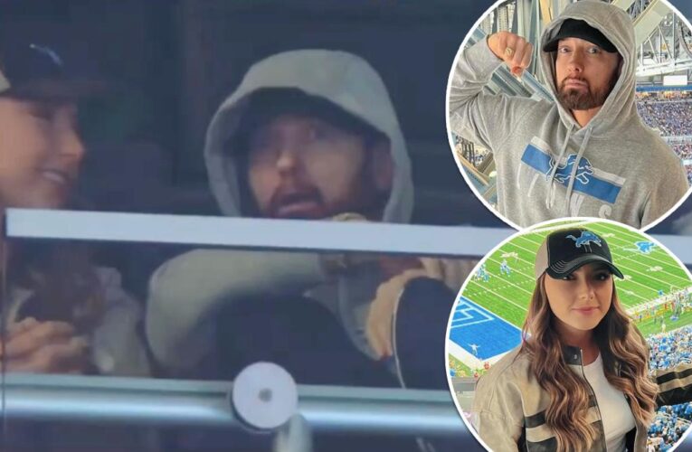 Eminem makes rare appearance at Detroit Lions game with daughter Hailie Jade