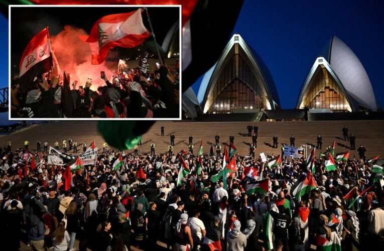 ‘Reprehensible’ protestors chant ‘gas the Jews’ outside Sydney Opera House