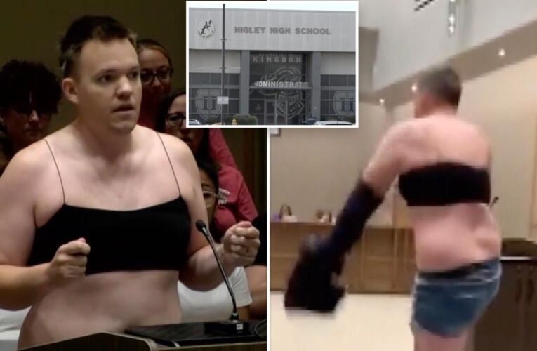 Dad strips down at school board meeting to protest lax dress code