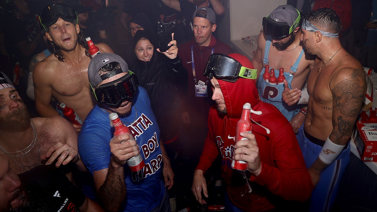 Phillies celebrate NLDS