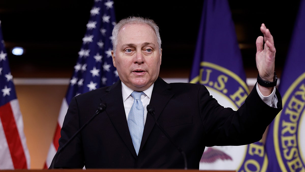 Scalise speaks to media in Washington, DC