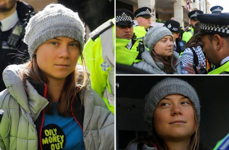 Greta Thunberg smirks as she’s arrested in London at oil protest