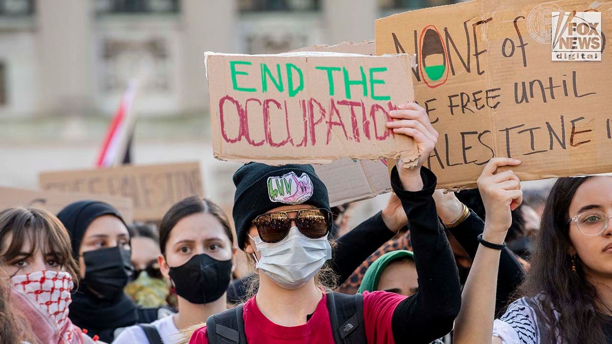 Pro-Palestinian protesters at Columbia