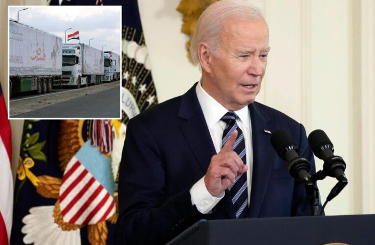 Biden complains aid meant for Palestinian civilians not arriving ‘fast enough’ from Egypt
