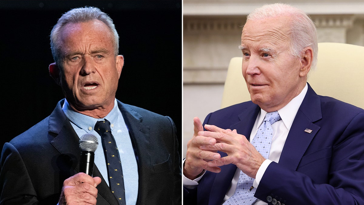 RFK Jr. and Biden split image