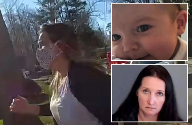 Heartbreaking moment mother Stephanie Cronmiller runs to 4-month-old son who died after being found covered in vomit