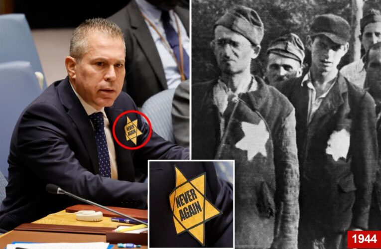 Israel’s UN Ambassador Gilad Erdan wears Nazi-era yellow star in protest