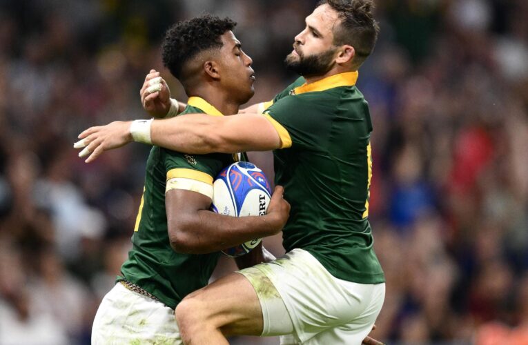 South Africa 49-18 Tonga: Springboks put one foot in Rugby World Cup quarter-finals with bonus-point win